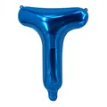 Ballon en aluminium lettre T bleu avec finition métallique pour décoration de fête - Bleu T