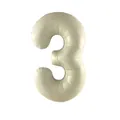 32-inch creamy beige number 3 foil balloon with matte finish for party decor - Cream 3