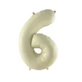 32-inch cream-colored aluminum foil balloon in number 6 shape for party decoration - Cream 6