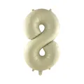 Creamy white 32-inch number 8 foil balloon for elegant birthday party decorations - Cream 8