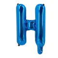 Ballon en aluminium lettre H bleu brillant avec trous de suspension pour la fête - Bleu H