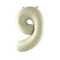 32-inch cream white matte foil number 9 balloon for birthday party and anniversary decor - Cream 9