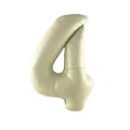32-inch cream beige number 4 foil balloon with matte silk texture for birthday parties - Cream 4