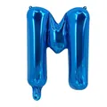 Ballon alphabet M en aluminium bleu métallisé de 16 pouces pour décor de fête et mariage - Bleu M