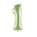 Olive green number 1 foil balloon with matte finish for parties and celebrations - Olive Green 1