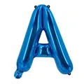 Ballon en aluminium bleu roi en forme de lettre A pour décoration de fête - Bleu A