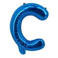 Ballon alphabet C bleu en aluminium pour décoration avec finition brillante - Bleu C