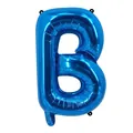 Ballon en aluminium bleu de 16 pouces en forme de B avec finition métallique chic - Bleu B