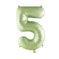 32-inch mint green number 5 foil balloon with metallic finish for birthday party decor - Olive Green 5
