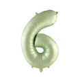Olive green 32-inch matte finish foil balloon in number 6 shape for party decor - Olive Green 6