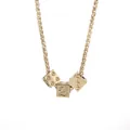 Golden titanium steel twist chain necklace with lucky number 2 dice cube pendants - Gold Classic Dice (Style 3)