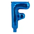 Ballon en aluminium bleu lettre F avec fini métallique pour décoration de fête - Bleu F