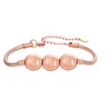 Vue détaillée du bracelet en maille serpent or rose avec billes à chiffres gravés - Chiffre 1 / Or rose