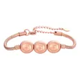 Vue détaillée du bracelet serpent en or rose avec perles gravées du chiffre 5 - Chiffre 5 / Or rose