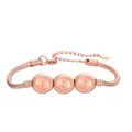 Détail du bracelet chaîne serpent en acier inoxydable rose doré avec perles gravées 8 - Chiffre 8 / Or rose