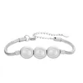 Détail du bracelet chaîne serpent argenté avec trois perles chiffre 8 et fermoir mousqueton - Chiffre 8 / Acier