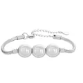 Vue détaillée du bracelet en maille serpent en acier inoxydable avec perles chiffre neuf - Chiffre 9 / Acier