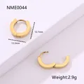 Detalle de pendientes de aro de acero inoxidable chapado en oro 13,2mm con cierre clic - Estilo Redondo (Estilo 15) / Dorado