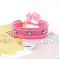 Pulsera tejida rosa con estrellas plateadas y flecos de estilo bohemio - Rosa (5#)