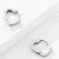 Pendientes de aro con forma de corazón en acero inoxidable pulido plateado - Estilo Corazón (Estilo 5) / Plateado