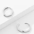 Pendientes de aro geométricos facetados en acero inoxidable plateado pulido fino - Estilo Geométrico Hexagonal (Estilo 9) / Plateado
