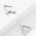 Pendientes de aro triangulares minimalistas de acero inoxidable pulido para mujer - Estilo Geométrico Triangular (Estilo 10) / Plateado