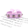 Roze en paars boho geweven vriendschapsarmband met vintage studs en kwastjes - 04# (Paars)