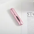 Pink matte aluminum refillable perfume atomizer with visible window and 5ml capacity - 5ml / Sub-pink