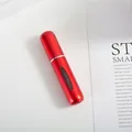 Portable 5ml red aluminum perfume atomizer with side window and bottom refill - 5ml / Matte Red