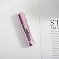 Portable 5ml perfume atomizer with pink purple metal finish and clear window - 5ml / Hot Pink