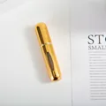Portable 5ml gold refillable perfume atomizer bottle with a clear viewing window - 5ml / Bright Gold