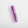 Portable 5ml purple refillable perfume atomizer with viewing window and metal finish - 5ml / Bright Purple