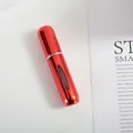 Portable 5ml red refillable perfume atomizer with viewing window and metal finish - 5ml / Bright Red