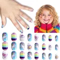 Dettagli di 24 unghie finte per bambini con motivi a cartoni di unicorno e arcobaleno - Scarpe Per Unghie Per Bambini Jp9-171ly