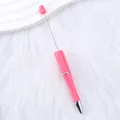 Pink telescopic beaded pen with gradient chrome finish and adjustable metal pointer rod - Macaron Peach Pink