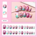 Press-on false nails featuring purple butterfly patterns and sparkling glitter finish - Children's Nail Polish Cdj-9-91