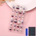 24pcs kids press-on nails featuring unicorn, rainbow and heart motifs with adhesive - Children's Wearable Nails Cdmj-10-150ly