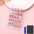 24pcs kids press-on nails set with macaron cartoon patterns and jelly glue stickers - Children's Wearable Nails Cdmj-10-28