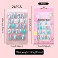24pcs kids press-on nails set with mermaid and star patterns in pink cartoon box - Children's Wearable Nails Cdmj-10-83