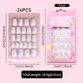 Pink cartoon mermaid style press-on nails for kids with 24 piece set and packaging - Children's Wearable Nails Cdmj-10-38