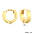 Minimalistische goldene Edelstahl-Huggie-Creolen, 4x9mm Größe und ein Gewicht von 1,8g - Gold (EA302901G)