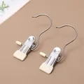 Stainless steel laundry clips with non-slip rubber tips and hanging hooks - Classic / Off White