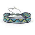 Bohemian hand-woven bracelet with geometric wave pattern and adjustable cord - Style U (U#)