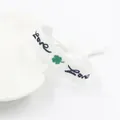 Witte geweven armband met Love-borduurwerk, groen klavertje en stijlvolle kwastjes - Wit Klaver LOVE