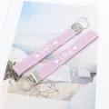 Llavero étnico violeta claro con bordado LOVE y diseño de corazón en la correa - Love 1