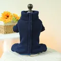 Donkerblauwe wafelgebreide hondentrui met opstaande kraag voor kleine huisdieren - XS / Marineblauw