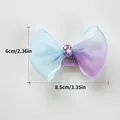Barrette nœud dégradé bleu-violet pour animaux avec gemme et dimensions 8,5x6cm - Pince BB Nœud Fée de Rêve - Violet Dégradé