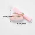 Pink ribbon bow pet hair clip with sparkling rhinestone center and 5.2cm dimensions - 1pc Pink Gem Bow Bb Clip - Foundation