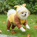 Impermeabile giraffa per cuccioli con cappuccio trasparente per piccoli cani e gatti - XS / Stile Giraffa Gialla