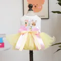 Easter pet dress for cats and small dogs featuring bunny embroidery and yellow tutu skirt - XS / Easter Tutu Skirt